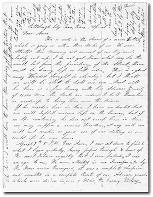 Capt. Charles M. Scott letter to his wife, Anna, April 7, 1862