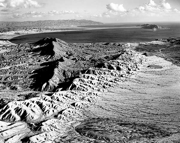 General view of Miocene unconformity on Cretaceous, Turtle Bay, Baja California, Mexico, February 2, 1960