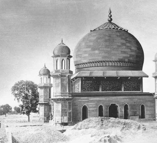 Conjectural restoration of the Chauburj, Agra's trans-Jamuna region, India