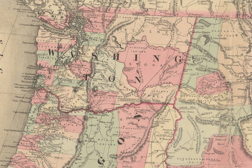 Colton's map of Oregon, Washington, Idaho and British Columbia (1860)