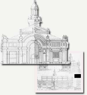 Alaska Yukon Pacific Exposition, Fisheries Building, Yukon Avenue, court and rear elevations