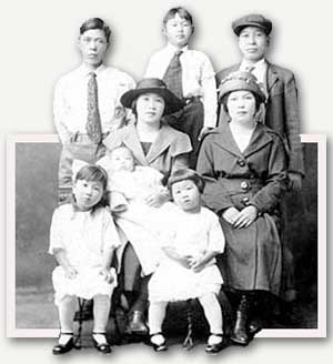 Japanese American family, studio portrait, ca. 1909