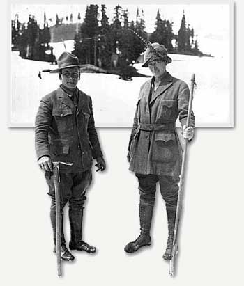 Climbing guides Jake Shaidell and Alma D. Wegen, Mount Rainier National Park, 1919