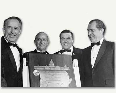 Senator Henry M. Jackson receiving the Veterans of Foreign Wars' (VFW) Congressional Award from President Richard M. Nixon and others, Washington, D.C., May 10, 1970