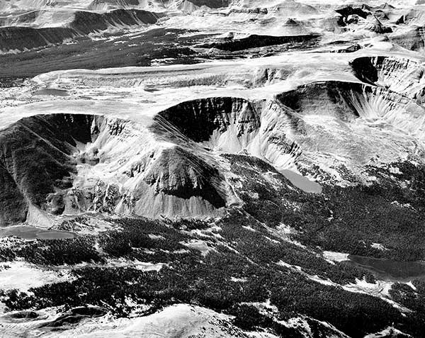 Cirques and Uinta crest, Uinta Valley, Utah, October 17, 1958