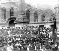 AYPE officials, members of the Japances and U.S. Navy and crowd at opening day ceremonies