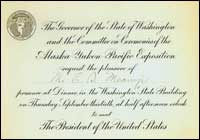 Invitation to attend dinner for the President of the United States