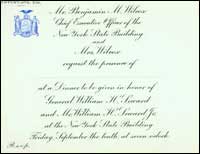 Invitation to dinner in honor of General William H. Seward