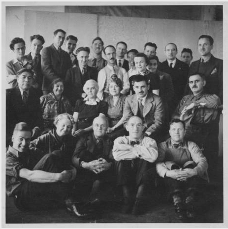 photograph of Correll and other WPA artists