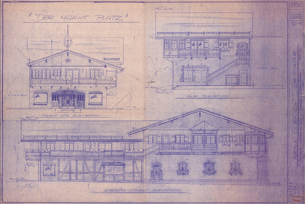 Architetural drawings for marketplace buildings