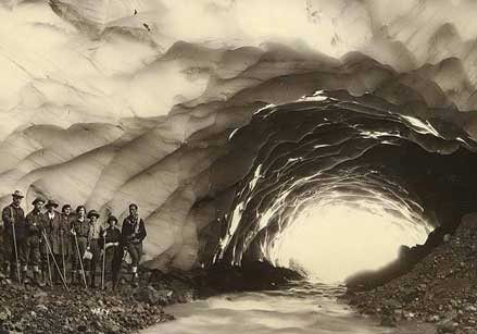 Hikers in Ice Cave