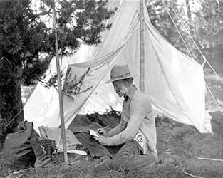 Meany in Tent, 1911